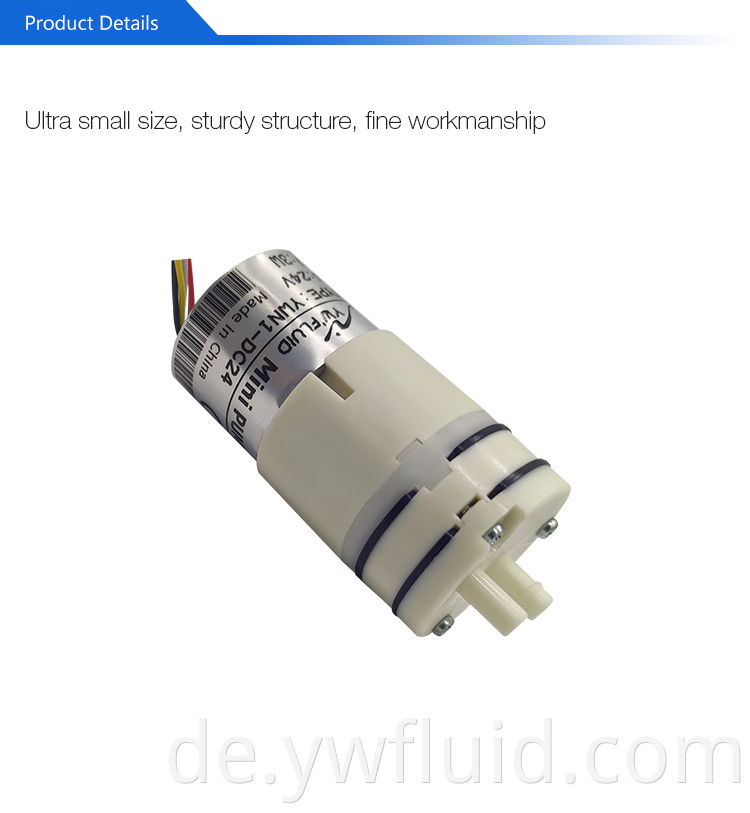 YWfluid 12V/24V Mini-Membranpumpenlieferant mit BLDC-Motor und hoher Leistung